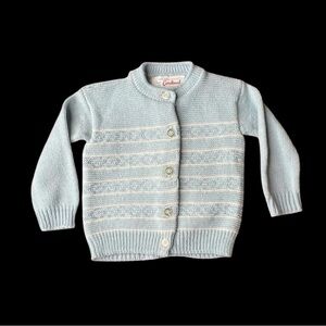 Cardinal 70s Vintage Blue Baby Cardigan No Size Tag